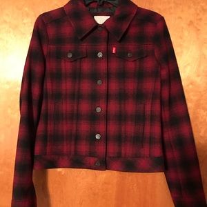 Women's size M Levi's red and black plaid coat